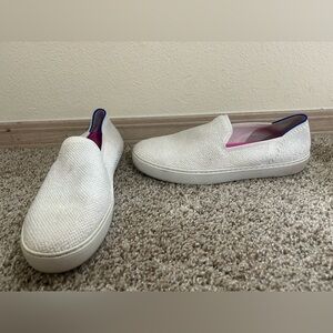 Rothy's Women's The Original Slip On Sneaker Size 9 White Terry Travel Shoe Flat